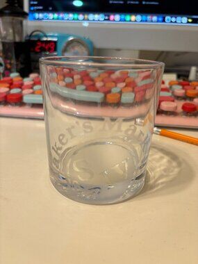 Maker's Mark Etched Heavy Bottom Bourbon Whiskey Rocks Glass Barware